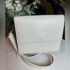 JW PEI Purse Bag Mini Crossbody Bag ivory lizard-embossed vegan leather finish